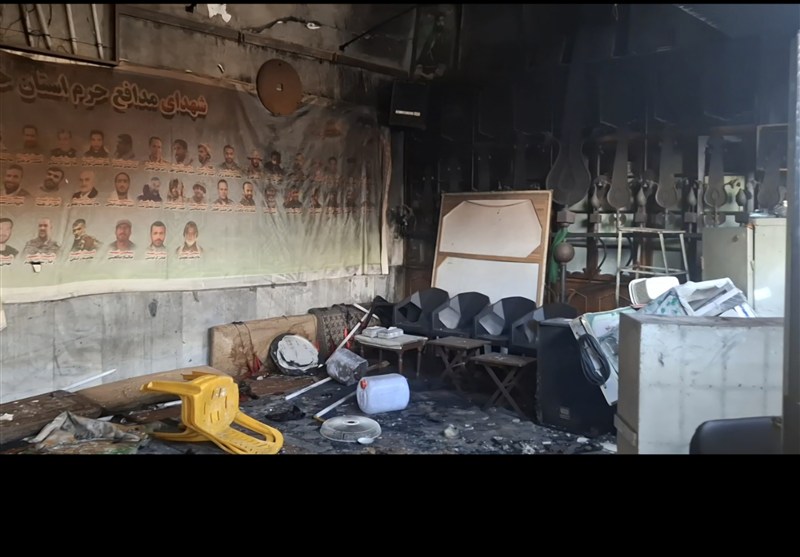 آشوبگران در خوزستان ‌امامزاده، حسینیه و مواکب را به آتش کشیدند+فیلم