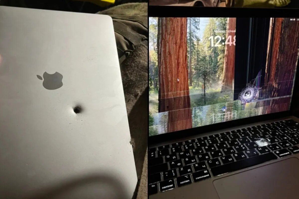 ترکش به مکبوک خورد و جان سرباز را نجات داد / عکس ترکش به مکبوک خورد و جان سرباز را نجات داد / عکس