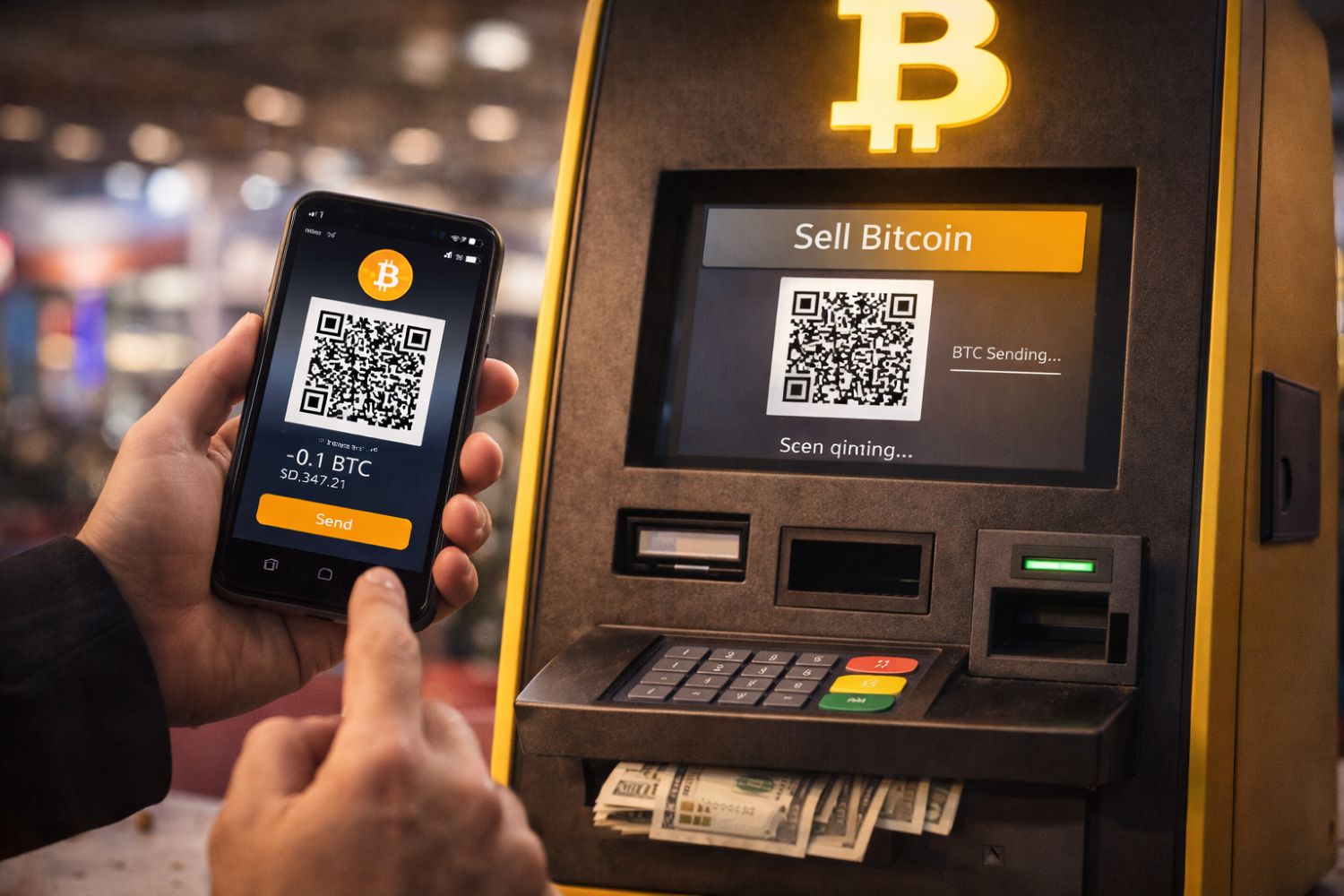 نحوه فروش بیت‌کوین با دستگاه خودپرداز