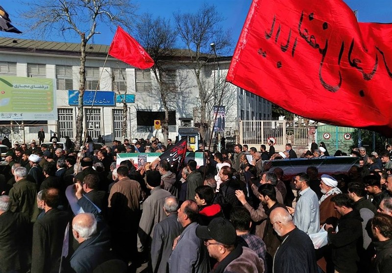 نمایش اقتدار ملی در قلب شهر رشت با تشییع حماسی چهار شهید