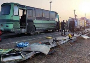 سانحه برای اتوبوس زائران ایرانی در جاده سامرا