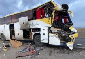 تصادف مرگبار اتوبوس با پراید در جاده ارومیه