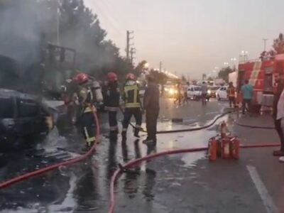 یک کشته و ۴ زخمی در پی انفجار ۲ خودرو در اسلامشهر+فیلم