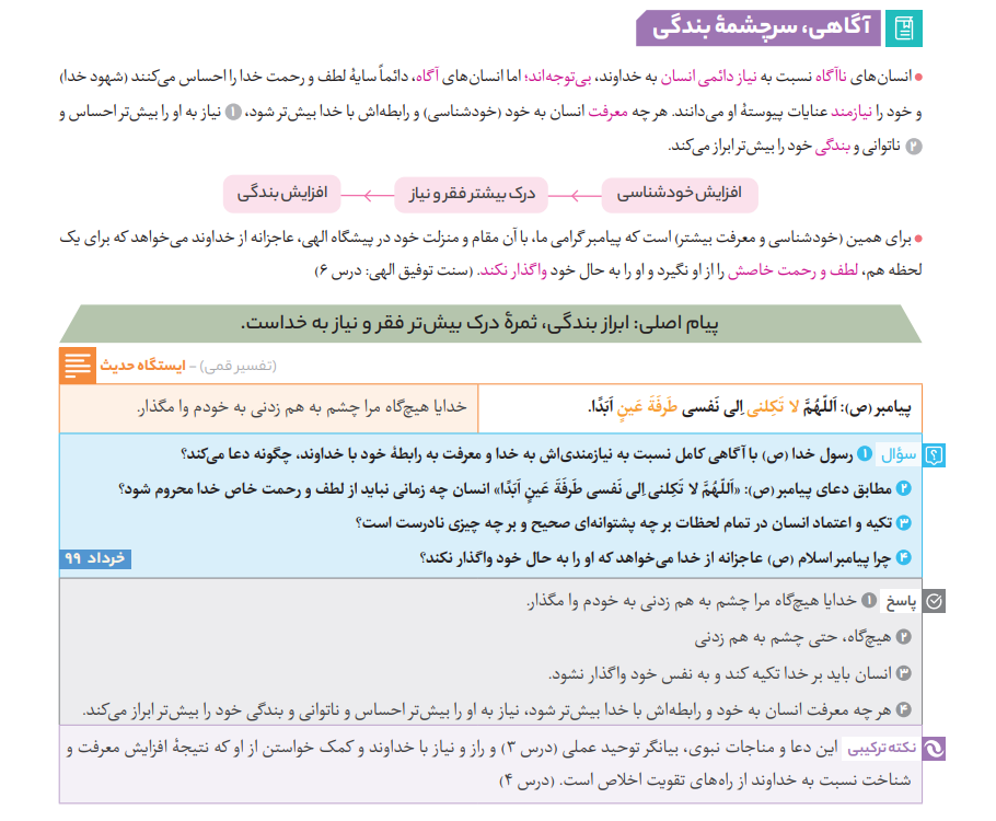 بخشی از کتاب فرمول بیست دین و زندگی دوازدهم رشته تجربی و ریاضی گاج 
