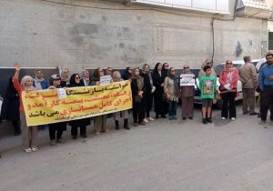 تجمع بازنشستگان کرمانشاه مقابل صندوق بازنشستگی کشوری