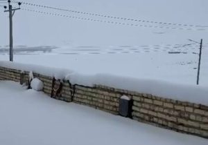 بارش سنگین برف در روستاهای کاشان