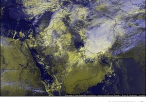 حرکت ابر های عظیم بارشی در جنوب ایران
