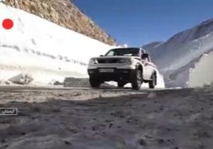 ارتفاع برف در گله بادوشِ الیگودرز به ۵ متر رسید