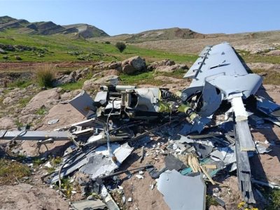 انهدام پهپاد هرمس ۹۰۰ اسرائیلی با عملیات موفق پدافند + تصاویر