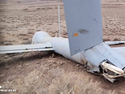 انهدام پهپاد پیشرفته هرمس اسرائیلی ‌در آسمان ایلام + تصاویر