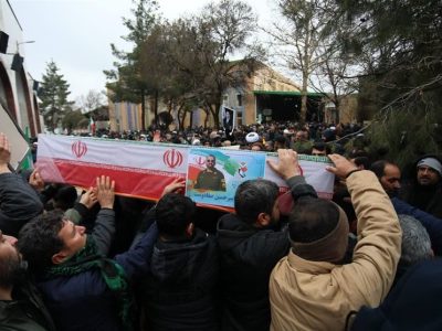 تشییع پیکر مطهر ۲ شهید حملات آمریکایی- صهیونی در همدان+ تصاویر