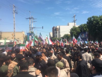 تشییع شهید تنگسیری در بوشهر؛ آخرین وداع کلیددار هرمز در زادگاهش