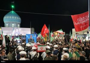 حماسه وداع با رئیس شهید ستادکل نیروهای مسلح در قم+ فیلم و تصاویر