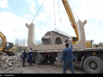 مهندسان ایرانی در میدان مقاومت ستون‌های پل امین‌آباد را برپا کردند