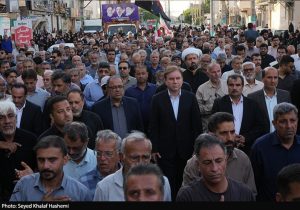 تشییع پیکر مطهر بانوی شهیده جنگ تحمیلی سوم در بوشهر