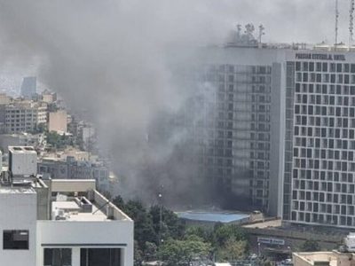 آتش‌سوزی گسترده در تهران / هتل استقلال دچار حریق شد؟