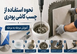 نحوه استفاده از چسب کاشی پودری، آموزش مرحله به مرحله