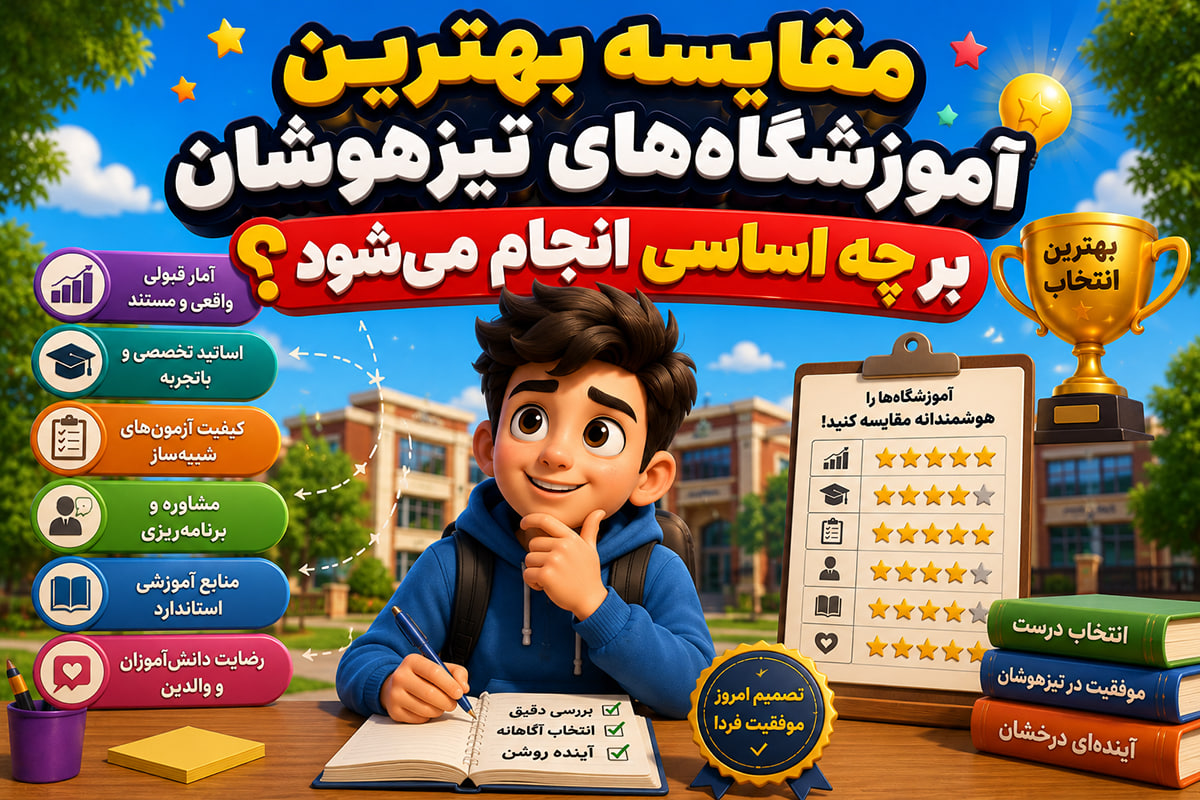 مقایسه بهترین آموزشگاه های تیزهوشان با بالاترین آمار قبولی! مقایسه بهترین آموزشگاههای تیزهوشان بر چه اساسی انجام میشود؟
