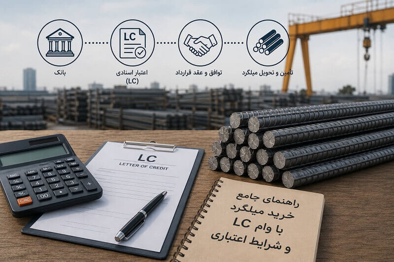 راهنمای جامع خرید میلگرد با وام ال سی و شرایط اعتباری