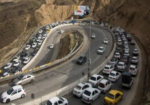 ترافیک سنگین در محور چالوس| بارش پراکنده باران در گیلان و مازندران