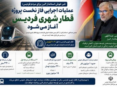 عملیات اجرایی فاز نخست پروژه قطار شهری فردیس، آغاز میشود