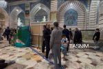 پیکر آیت‌الله شبیری زنجانی در رواق شهید امام خامنه‌ای حرم آرام می‌گیرد